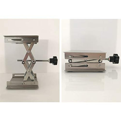 LabZhang 4" x4", Stainless Steel Lab Jack Scissor Stand Platform,Lab Lift Stand Table, Scientific Scissor Lifting Jack Platform,Expandable Lift Height Range 50mm-145mm,Maximum Support Weight 10kg - size: 4X4
