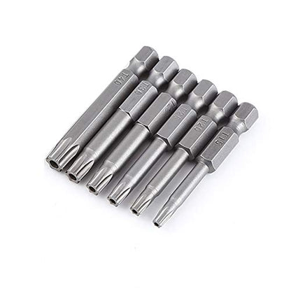 Yakamoz 12pcs 1/4 Inch Hex Shank T5-T40 Torx Head Screw Driver Bit Set Security Tamper Proof Star 6 Point Screwdriver Kit Tools - color: 12pcs/ 50mm
