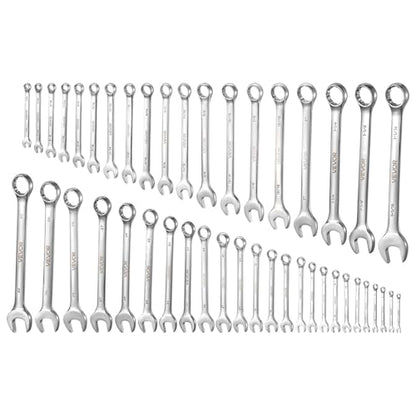 VEVOR Combination Wrench Set, 44-Piece SAE and Metric, 12-Point Box End and 15° Angled Open End Combination Wrenches with Roll Up Pouch, Carbon Steel, for General Household and Automotive Repairs - size: 44PCS (Metric&SAE), style: Regular