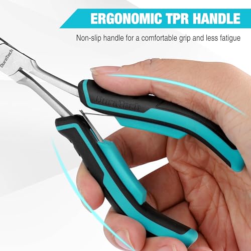 DURATECH 7" Long Reach Needle Nose Pliers, Extra Long Nose Pliers with Smooth Jaws, Small Needle Nose Pliers for Jewelry Making, Wire Bending and Small Object Gripping on Narrow Space - style: 1PC