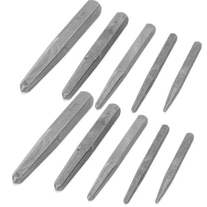 10 Pieces Straight Fluted Screw Extractor Drill Square Type Easy Out Extraction Tool Set for Broken Damaged Bolt Thread Repair 0.09in-0.25in Wide
