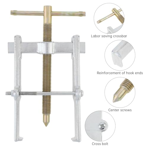 ChgImposs 6 Inch Two Jaw Bearing Puller Tool, Adjustable Carbon Steel Gear Pulley & Flywheel Remover Kit for Motorcycle, Car & Machine Use - size: 6 Inch