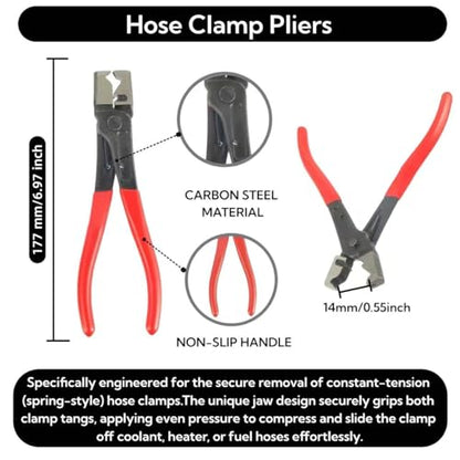 5-Piece Automotive Electrical Tool Kit - Disconnect Pliers, Hose Clamp Pliers, Connector Separator & Terminal Removal Tool Set for Cars - size: 5 Set