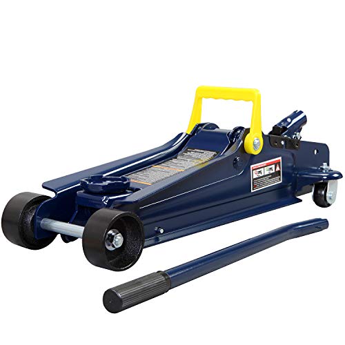 TCE TCET825051 Torin Hydraulic Low Profile Trolley Service/Floor Jack with Single Piston Quick Lift Pump, 2.5 Ton (5,000 lb) Capacity, Blue - size: 2.5 Ton