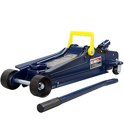 TCE TCET825051 Torin Hydraulic Low Profile Trolley Service/Floor Jack with Single Piston Quick Lift Pump, 2.5 Ton (5,000 lb) Capacity, Blue - size: 2.5 Ton