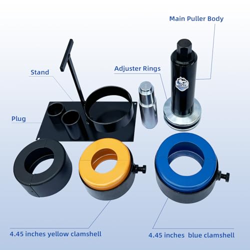 HKTE Heavy Duty Clamshell Bearing Puller Kit - Professional Tool for Carrier & Pinion Bearings Removal, Fits Dana, Ford, GM, BW78 Axles