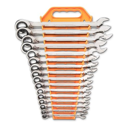 GEAWRENCH 16 Pc. Reversible Ratcheting Combination Wrench Set, Metric - 9602N