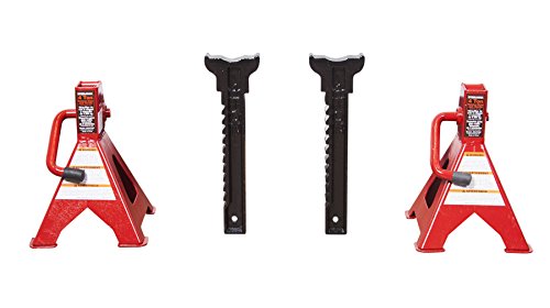 Steelman 4-Ton Capacity Automotive Jack Stands, Adjustable Height, Contoured Saddle, Heavy Duty Steel, Quick Adjustment, Counter-Weighted Pawl, 1 Pair - size: 4 Ton Capacity