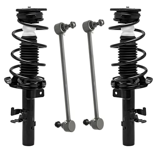 Detroit Axle - Front Struts & Coil Spring + Sway Bars Kit Replacement for 2015-2018 Ford Focus Electric S SE Titanium - 4pc Set - size: 4QS50253/ sway kit