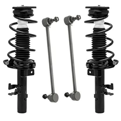 Detroit Axle - Front Struts & Coil Spring + Sway Bars Kit Replacement for 2015-2018 Ford Focus Electric S SE Titanium - 4pc Set - size: 4QS50253/ sway kit