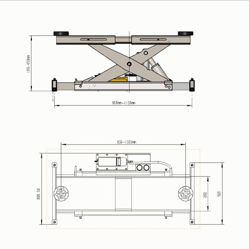 7000 lbs Heavy Duty Universal Jack for All Four Post Lifts High Pressure Hydraulic Power Maximum Height with Adapter Can Reach 18.3 Inches