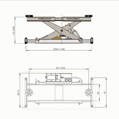 7000 lbs Heavy Duty Universal Jack for All Four Post Lifts High Pressure Hydraulic Power Maximum Height with Adapter Can Reach 18.3 Inches