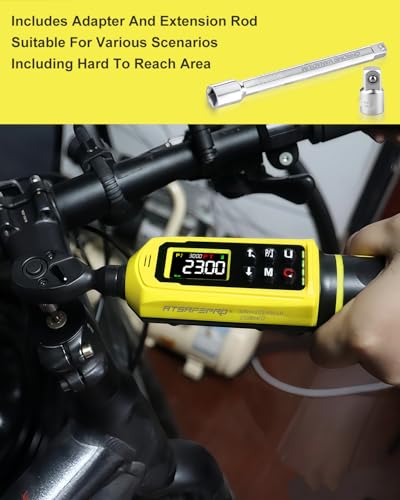 ATsafepro Digital Torque Wrench 1/4 Inch Drive, 4-265.6 in.lbs with Display & 5 Units, ±2% Accuracy, Vibration/Buzzer/LED Alert, Peak/Track Mode, inch Pound Torque Wrench for Bike, Auto, Home Repair - style: 1/4" 4-265.6 IN.LB Digital Torque Wrench