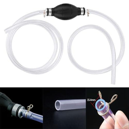 Manual Fuel Transfer Pump with 15mm Hose - Fast Gas Siphon for Cars, Boats & Tanks - Portable Hand Pump Kit