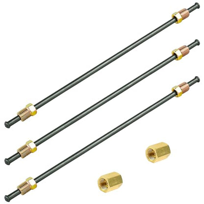 MuHize 16 Inch 3/16" Hard Brake Line Tubing Kit with Fittings | Metal brake tube with pre-inverted flared ends & 2 unions, flexible brake line repair kit - color: Black, size: 16 Inch