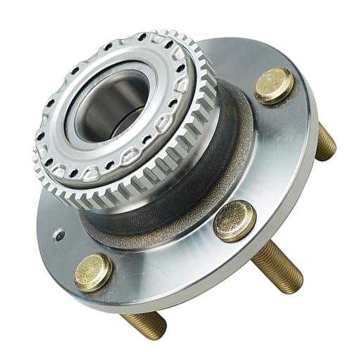 Detroit Axle - 5-Stud Rear Wheel Bearing Hubs Assembly for 2001 Hyundai Tiburon [w/4-Wheel ABS], 2 Wheel Bearings and Hubs Replacement Pair Set - style: 512198-DA x2/Pair