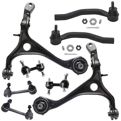 Detroit Axle - 8pc End Suspension Kit for Acura 2004-2008 TSX 2003-2007 Honda Accord, 2 Front Lower Control Arms 2 Front Outer Tie Rods 4 Front Rear Sway Bar Links 2005 2006 Replacement - size: 8CS34602/8PC
