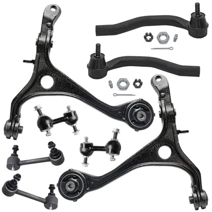 Detroit Axle - 8pc End Suspension Kit for Acura 2004-2008 TSX 2003-2007 Honda Accord, 2 Front Lower Control Arms 2 Front Outer Tie Rods 4 Front Rear Sway Bar Links 2005 2006 Replacement - size: 8CS34602/8PC