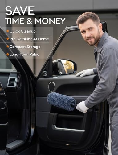 TAKAVU Car Duster Kit, Ultra Soft Microfiber, Lint & Scratch Free | Includes Storage Bag & Unbreakable Handle, Removes Pollen & Dust, Exterior & Interior for SUV & Home - size: Microfiber Soft Feather