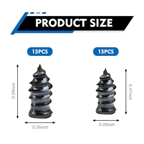 30 PCS Tire Repair Rubber Nail Kit, Vacuum Tire Repair Screws Tire Plug Kit, Fast Tool Self Service Tire Repair Nail, Universal for Most Cars SUVs and Trucks (Black) - size: 30 PCS