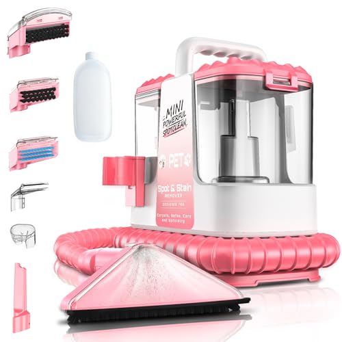 Upholstery Cleaner Machine, 16Kpa Portable Carpet & Upholstery Spot Cleaner Machine, Deep Stain Cleaning for Carpet, Pets, Stairs, Car Seat, Couch, with 5 Cleaning Tools and Cleaning Solutions