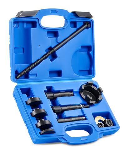 OMT Wheel Bearing Puller Tool Compatible with Harley Davidson Motorcycles | Wheel Bearing Remover Installer Tool Set for 0.75" 1" 25mm Bearings Compatible with Hogs from 2000, Blue Case - color: blue