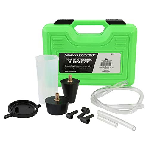 OEMTOOLS 27311 Power Steering and Brake Bleeder Kit, Removes Air from Fluid Lines After Repairs, Vacuum Adapter Kit for Reservoir Bleeding, Compatible with Most Pumps and Systems - style: Power Steering Bleeder Kit
