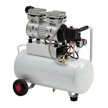 Albott 8 Gallon Oil-Free Air Compressor with Automatic Drain Valve | 1 HP Wheeled Tank Portable Garage Air Supply 70 dB Noise Level Pneumatic Tool Tire Inflation Use - style: 8 Gal