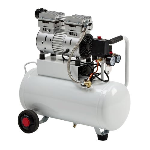 Albott 8 Gallon Oil-Free Air Compressor with Automatic Drain Valve | 1 HP Wheeled Tank Portable Garage Air Supply 70 dB Noise Level Pneumatic Tool Tire Inflation Use - style: 8 Gal