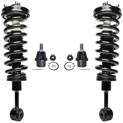 Detroit Axle - 4WD Front Struts Ball Joints for Ford 2004-2008 F-150, 2006-2008 Lincoln Mark LT 2 Struts with Coil Spring 2 Lower Ball Joints 2007 Replacement Suspension Kit - size: 4QS42850/ Big strut kit