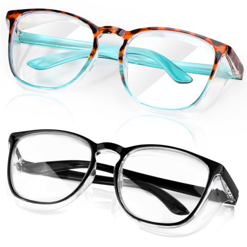 SQIMZAR Safety Glasses Goggles For Women Nurses Protective Eyewear,Anti Fog Safety Goggles - color: Green-leopard +Black