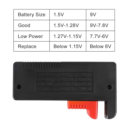 UMLIFE 2 Pack Battery Tester, Digital LCD Universal Battery Checker for AA AAA C D 9V 3.7V 1.5V Button Cell Household Batteries