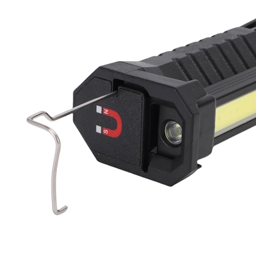 Keenso Magnetic Work Light with 360 Degree Rotation, 5 Modes and Retractable Hook, with Built in 1200mAh Battery and Type C Charging, for Mechanics, Car Repair, Garage and Emergency Use (Black)