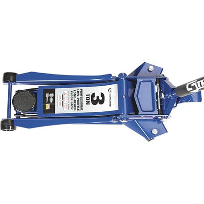 Strongway 3-Ton Long-Reach Low-Profile Professional Floor Jack | Access for lowered vehicles, Professional garage service, Stable lifting, Controlled positioning, Shop-ready construction - style: Low profile