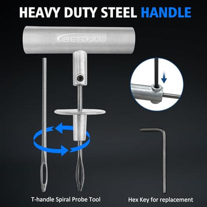 BETOOLL Tire Repair Kit, 35 Pcs Professional Heavy Duty Universal Emergency Flat Tire Repair Kit to Fix Punctures, for car Motorcycle, Truck, Golf Cart, ATV, Tractor, ARB, RV, SUV, Trailer etc.