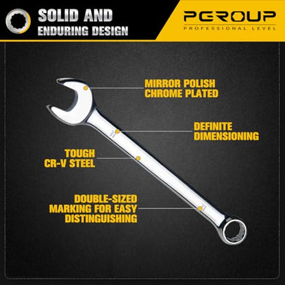 11mm Metric Combination Wrench, CR-V Steel with Mirror Polish, 12-Point Design, 15-Degree Offset, Perfect for Auto Repair, Household, Car & Truck Emergency - size: 11mm