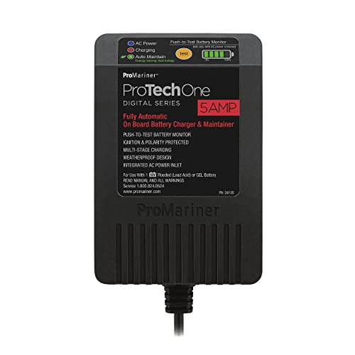 ProMariner 24105 ProTechOne Digital Series 5 Amp Fully Automatic On-board Battery Charger and Maintainer with Integrated AC Inlet - style: 5 Amp + Integrated AC Inlet