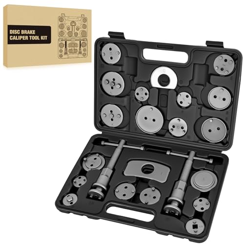 GOOACC 22pcs Disc Brake Caliper Compression Tool Set Caliper Piston Compressor Tool for Brake Pad Replacement Reset Heavy Duty Brake Tools Brake Caliper Piston Rewind Tool Caliper Press Tool Kit Black - color: 22pc Brake Caliper Black
