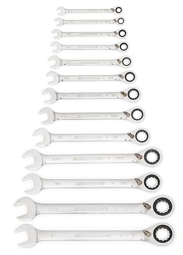 GEARWRENCH 13 Pc. 12 Pt. Reversible Ratcheting Combination Wrench Set, SAE - 9509N