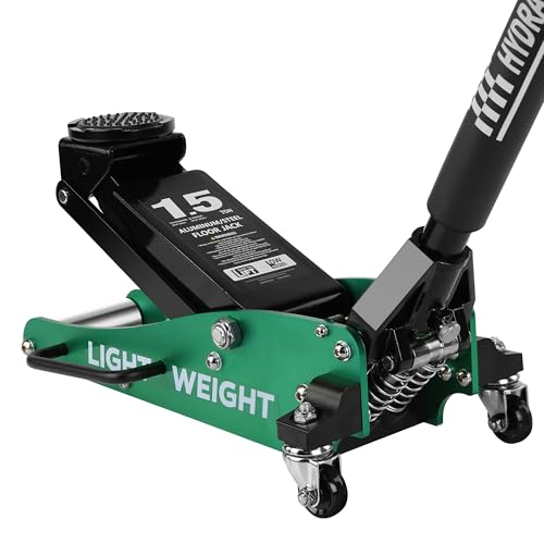 Aluminum Steel Hydraulic Floor Jack 3000lb Capacity Low Profile Dual Pump Quick Lift, Green Lightweight - color: Green