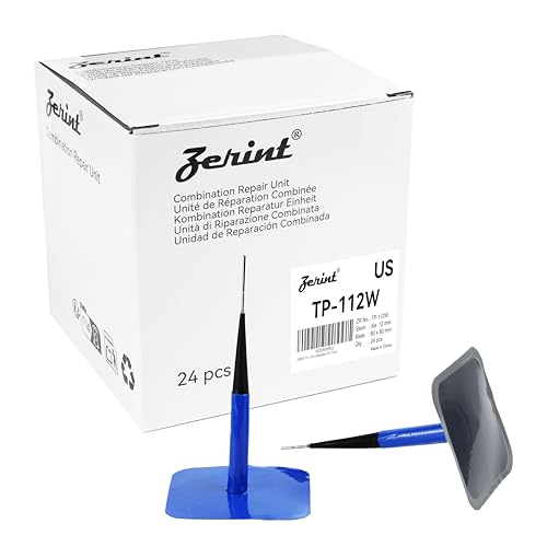 TP-112W Combination Repair Unit, Tire Repair Patch Plug 1/2" x 3 1/8" Wrapped stem 24 pcs - size: 0.47 x 3.15 24 pcs