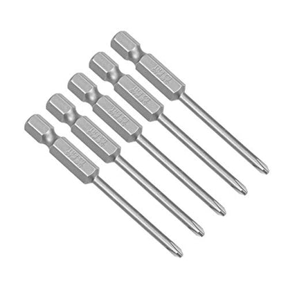 uxcell 5 Pcs 3mm PH1 Magnetic Phillips Screwdriver Bits, 1/4 Inch Hex Shank 2.56-inch Length S2 Power Tool - size: 3.0xPH1