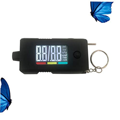2 in 1 Digital Tire Pressure Gauge with Tread Depth Ruler for Cars and Trucks Portable Tire Air Gauge with Key Ring and Ergonomic Non-Slip Design for Quick Accurate Readings