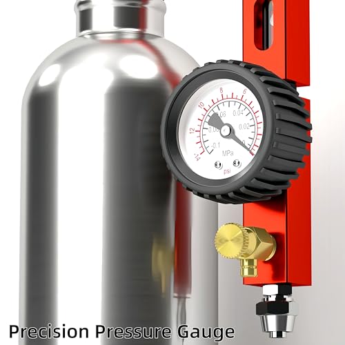 Fuel and Exhaust System Cleaning Tool, Diesel Fuel Injector Cleaner Kit, 600ML Stainless Steel Hanging Bottle Catalytic Cleaner Tool, Three-Way Self-Priming, Adjustable Liquid Flow