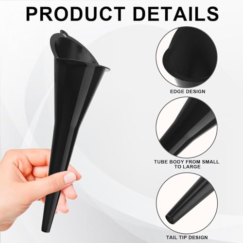 2PCS Oil Funnel,Oil Change Funnels, Universal Fuel Funnel with Long Neck, Multi-Function Engine Oil Funnel for Filling Oils Gas Lubricants Water Diesel and Fluids (Black)