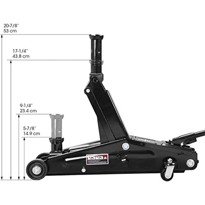 Torin AT83006B Hydraulic Trolley Service/Floor Jack with Extra Saddle (Fits: SUVs and Extended Height Trucks): 3 Ton (6,000 lb) Capacity, Black - size: 3 Ton (6,000 LBs)