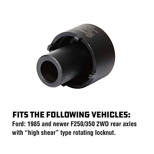 Powerbuilt Spindle Nut Socket, 4 Lug, 2-3/4-inch Outer, Ford, Easy Removal of Spindle Nuts, 2WD Rear Axles, Rotating Locknut - 648476, Black - style: 4-Lug, 2-3/4" Outer