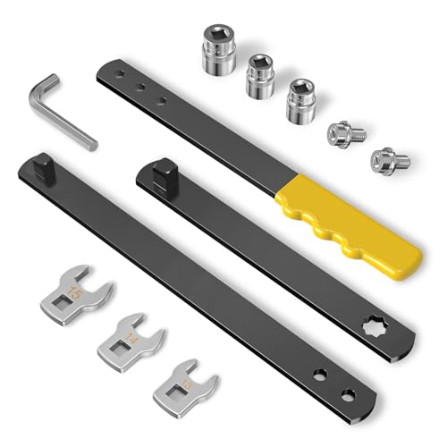 11PCS Universal Serpentine Belt Tool Kit, 3 Sockets (15,16,18mm) & 3 Die Wrench (13,14,15mm), Tensioner Wrench & Belt Removal Tool for Auto Repair, Maintenance & Pulley Release