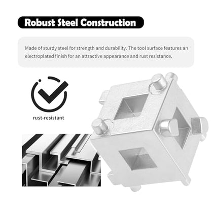Cube Brake Caliper Compression Tool with 3/8" Drive Port,Sturdy Car Rear Brake Caliper Tool with 6-Sided Design,Professional Car Calipers Piston Compressor Tools for Disc Brakes