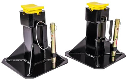 JEGS Jack Stands | 22-Ton Per Pair/Per Axle Capacity | Adjustable Height from 11 1/2in. to 19 5/16in. Inches | Base: 19 in. x 19 in. | Pad: 2 1/4 in. x 3 13/32 in | 37 1/2 lbs. Each | 2 Per Package